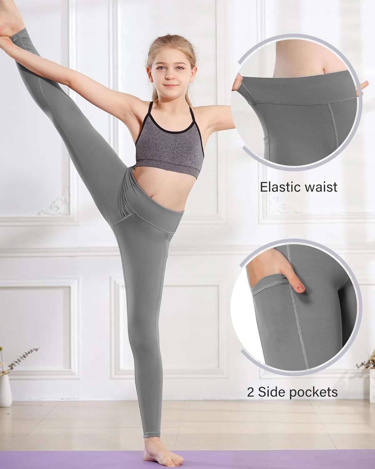 Леггинсы детские Stelle Athletic Zinc Grey — фото 4