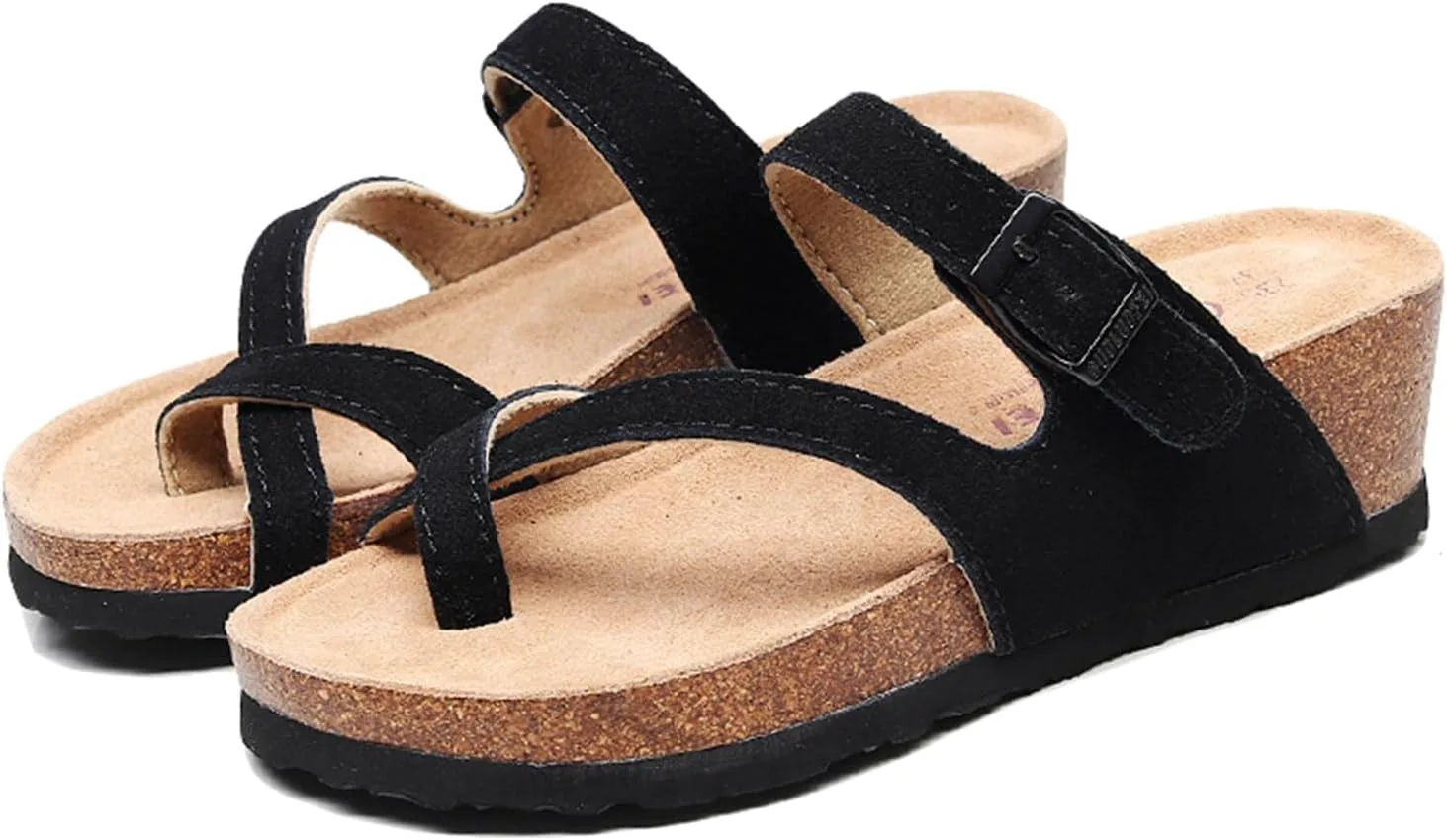 Ladies Summer Plantar Fasciitis Wedge Slippers/Comfy Orthopedic Toe Ring Travel Flip Flops/Casual Orthopedic Beach Сандалии WCXTY, черный