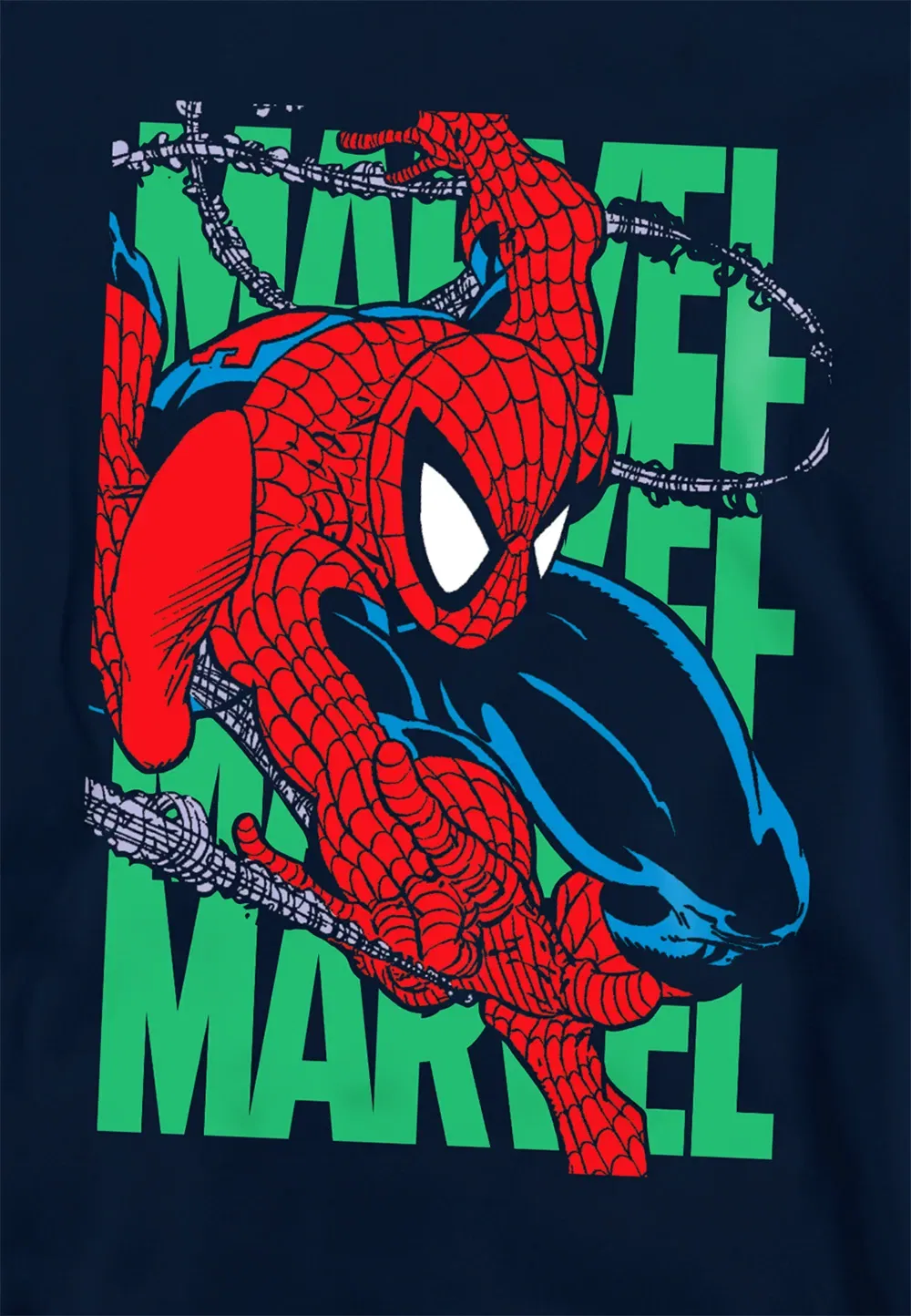 Детский худи Marvel с принтом Человека-паука, темно-синий, темно-синий — фото 2