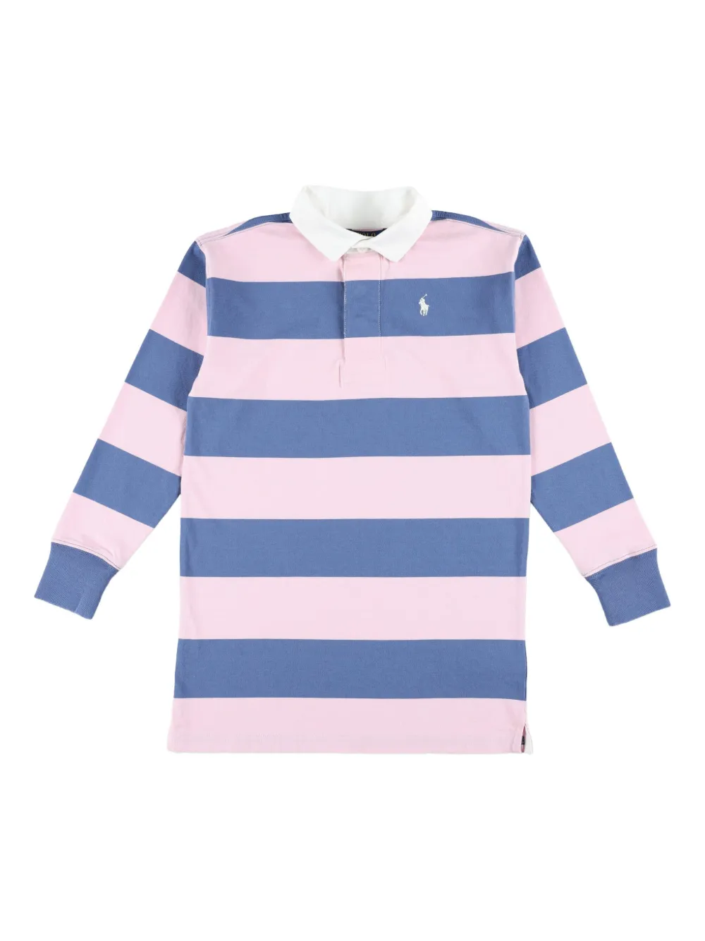 

Полосатое платье-поло с длинными рукавами POLO RALPH LAUREN KIDS, розовый