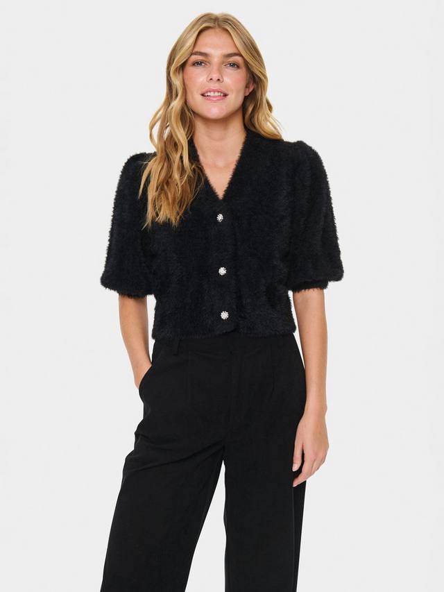 

Банни короткий рукав кардиган с v-образным вырезом Saint Tropez, Black