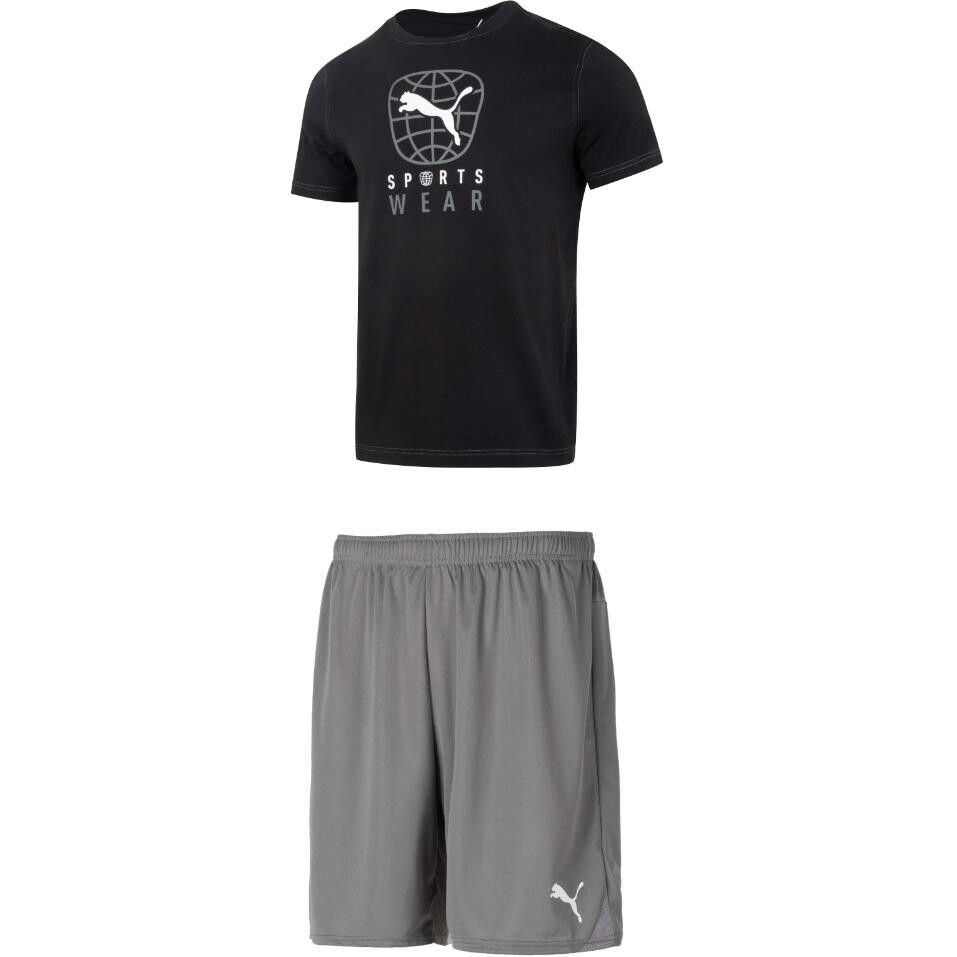 

Повседневная спортивная одежда для мужчин, черный+серый Puma, черный
