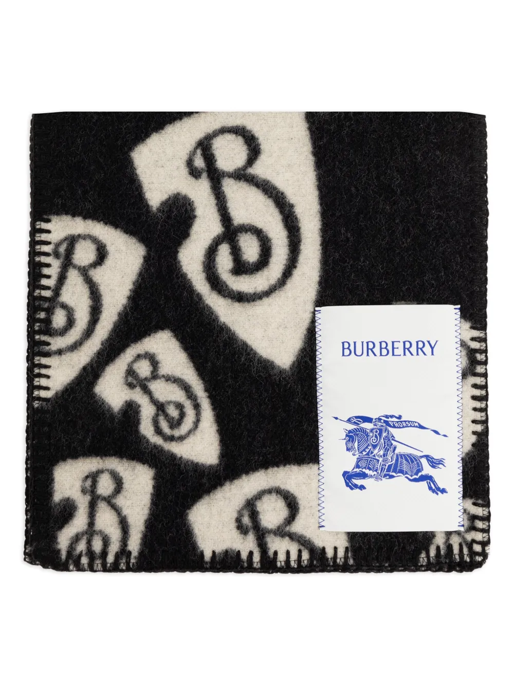 

Шарф с нашивкой-логотипом монограммы BURBERRY, черный