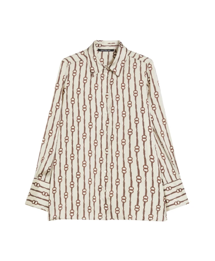 

Рубашка из атласа цвета слоновой кости, абсолютный стиль. Pennyblack, бежевый