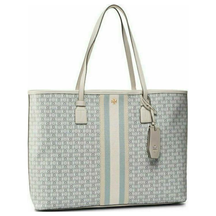 

Сумка-шоппер Gemini Link Fabric Tote большая женская через плечо экрю TORY BURCH