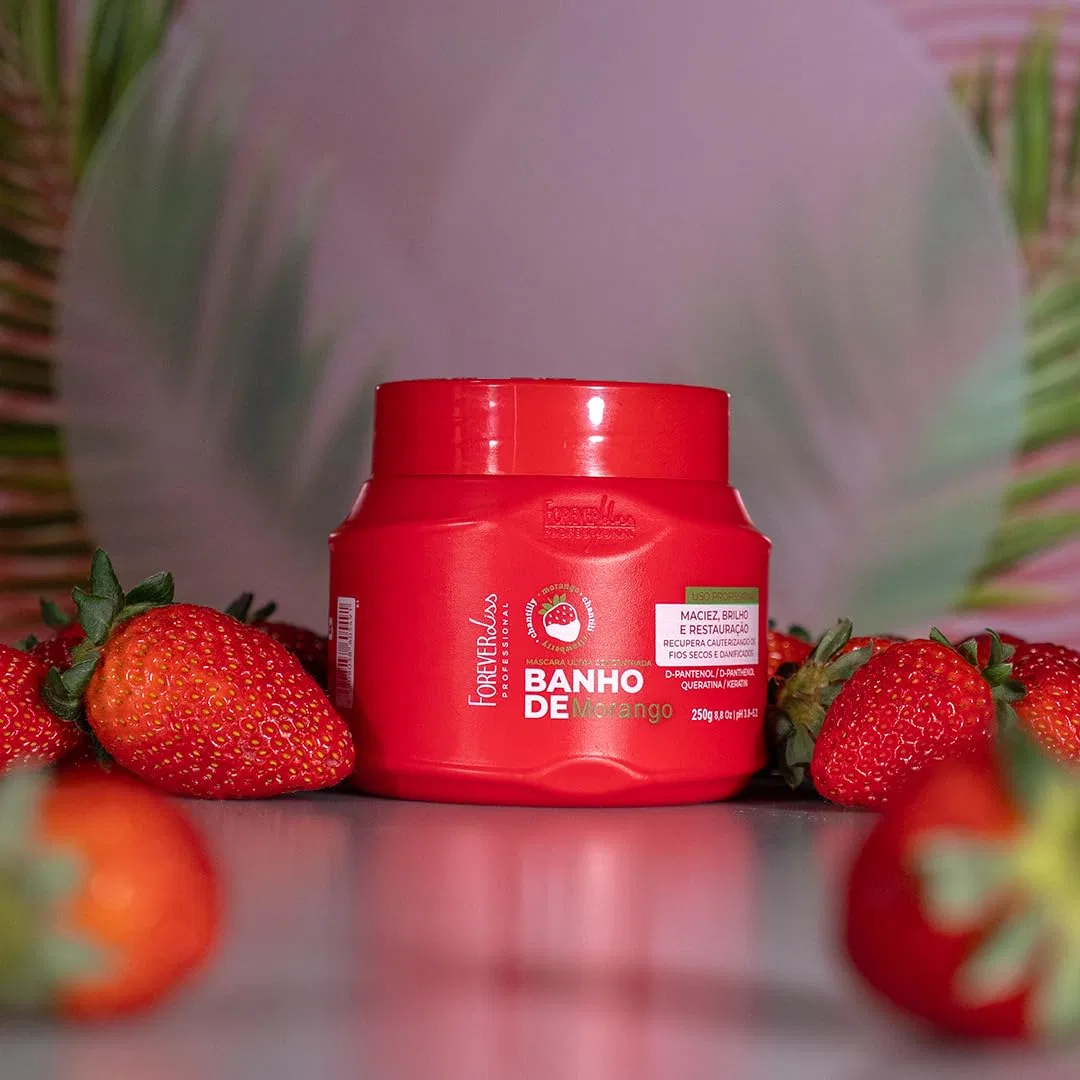 Маска для восстановления волос Forever Liss Banho de Verniz Strawberry D-Pantenol 250 г Forever Liss — фото 2