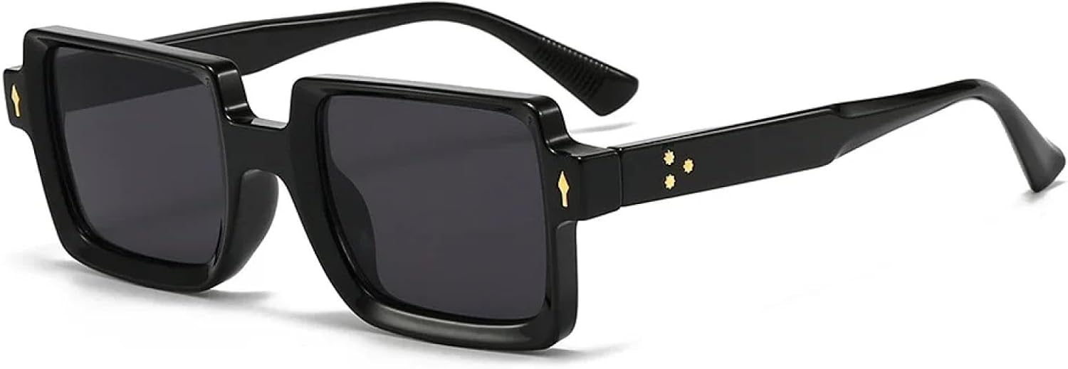 

Солнцезащитные очки с защитой от УФ-излучения UV400 | Градиентные линзы, заклепки, стиль панк | Для женщин и мужчин, для занятий спортом на открытом воздухе и вождения DSVIGF, Black