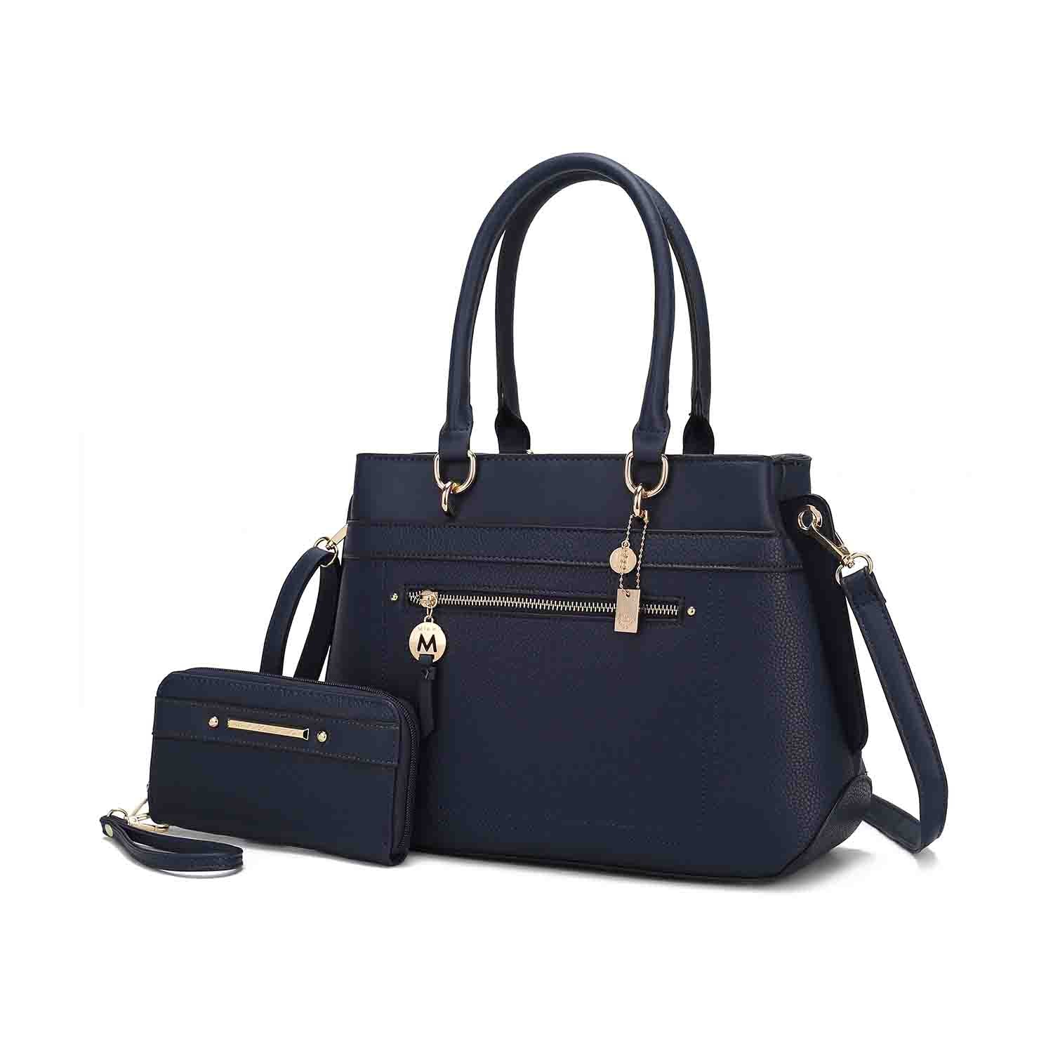 

Женская сумка Gardenia Tote с кошельком из веганской кожи от Mia K MKF Collection By Mia K., темно-синий