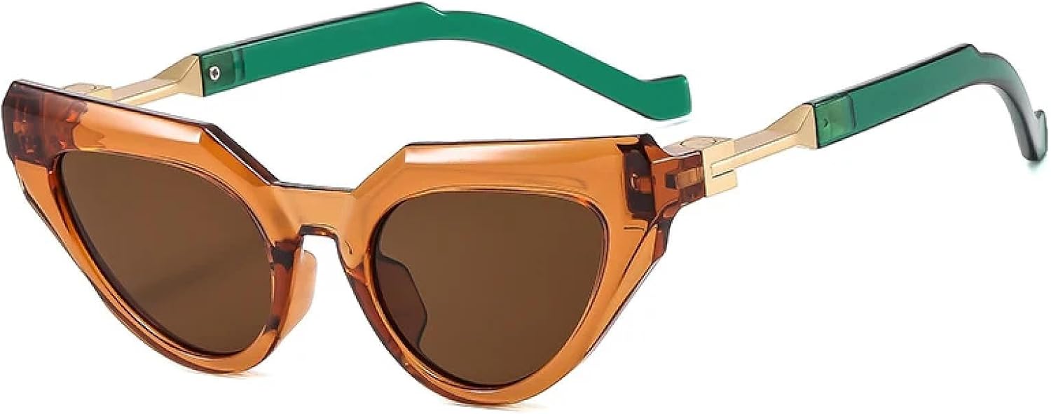 

Солнцезащитные очки с защитой от УФ-излучения UV400 для женщин и мужчин | Очки «кошачий глаз» с прозрачным градиентом | для занятий спортом на открытом воздухе DSVIGF, Tea Green Tea