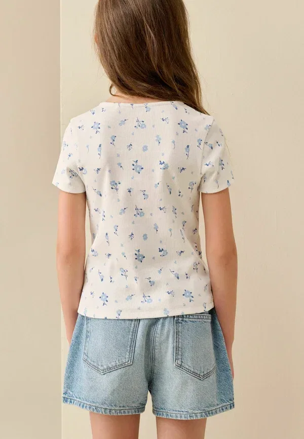 Кардиган Next, white ditsy floral, белый с мелким цветочным принтом — фото 3