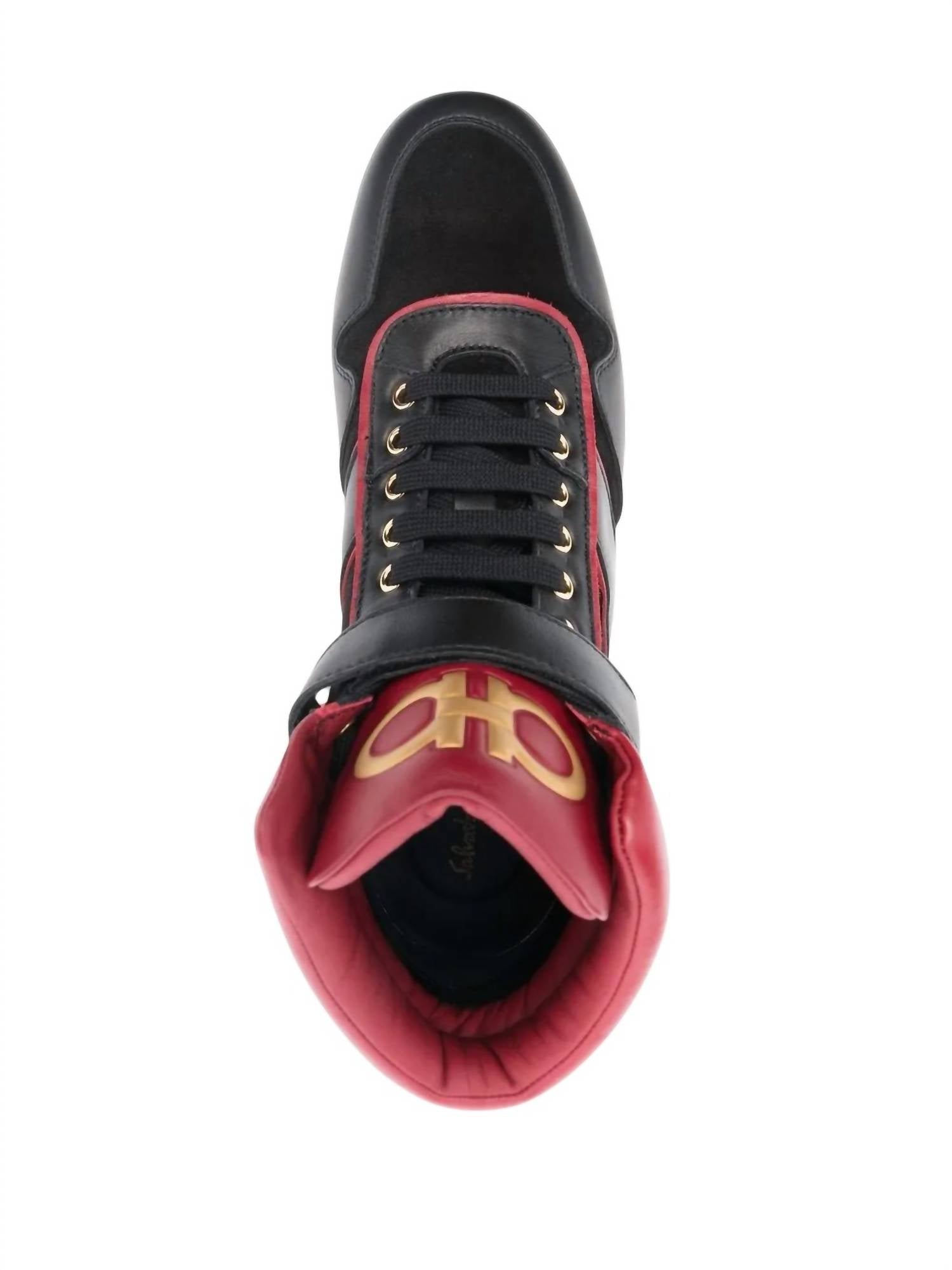 Мужские высокие кроссовки Gancini красного цвета Salvatore Ferragamo, красный — фото 3