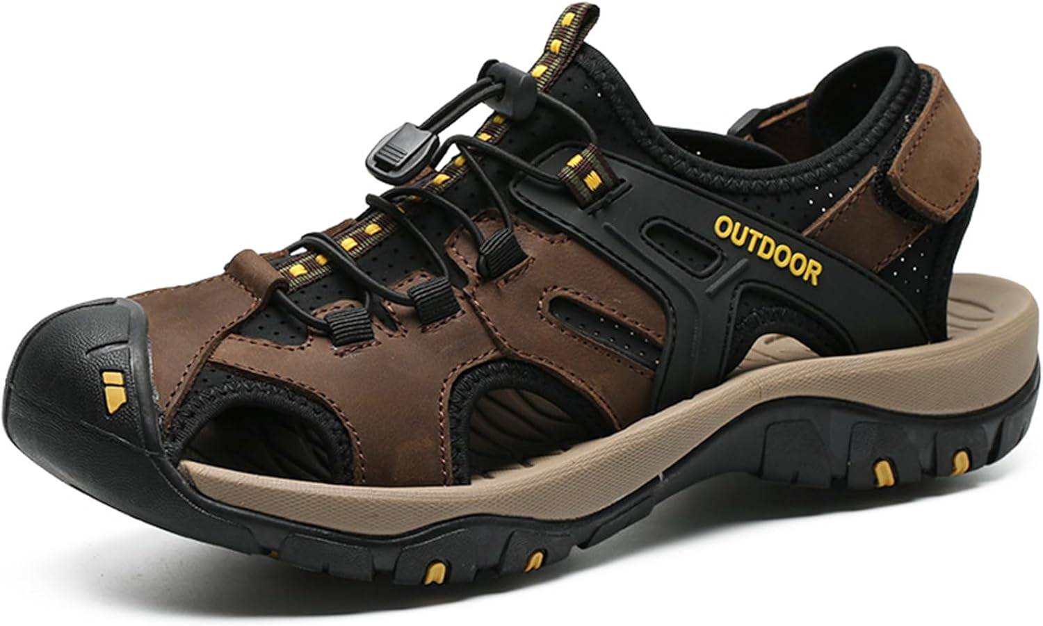 

Мужские спортивные сандалии VOCECO для активного отдыха, сандалии для походов, закрытый носок, водонепроницаемые, легкие, летние, дышащие, пляжные, коричневый