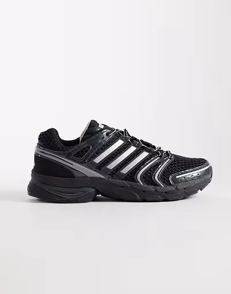Кроссовки Adidas Originals Adistar Control 5 в полностью черном и серебристом цвете