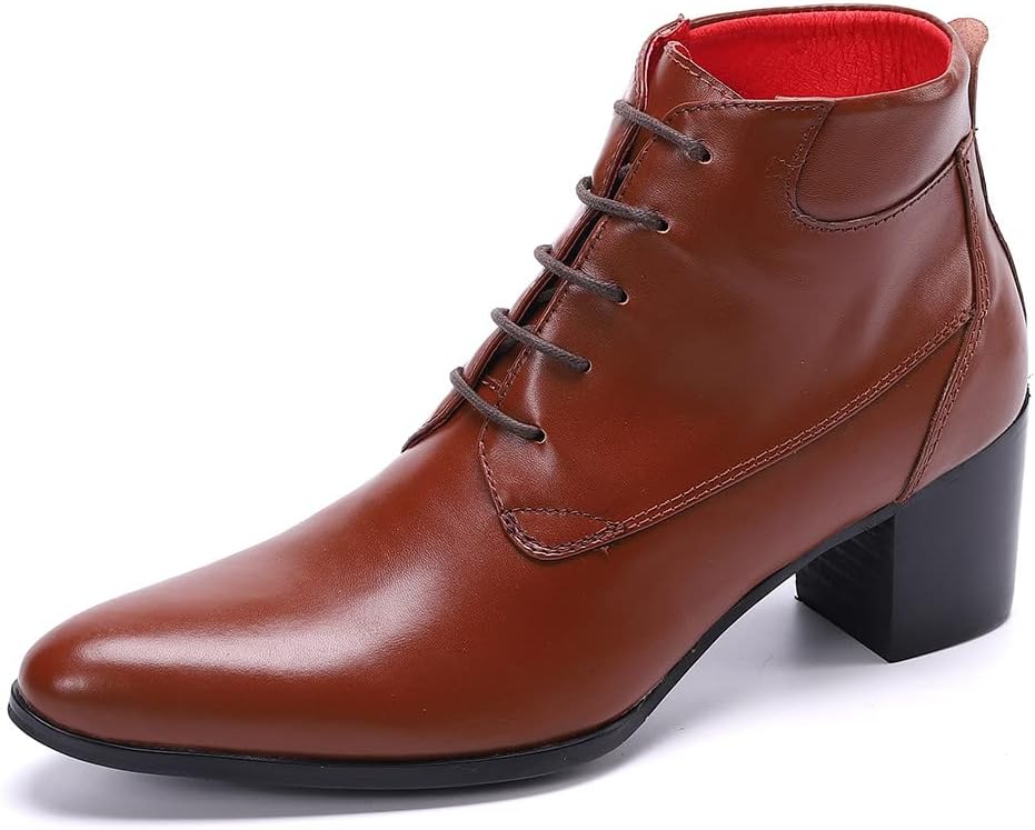 

Мужские Ботинки Santimon из Натуральной Кожи, Модели Чукка с Заостренным Носком, Шнуровкой и Молнией, Челси, Комфортные Формальные Туфли, Tan