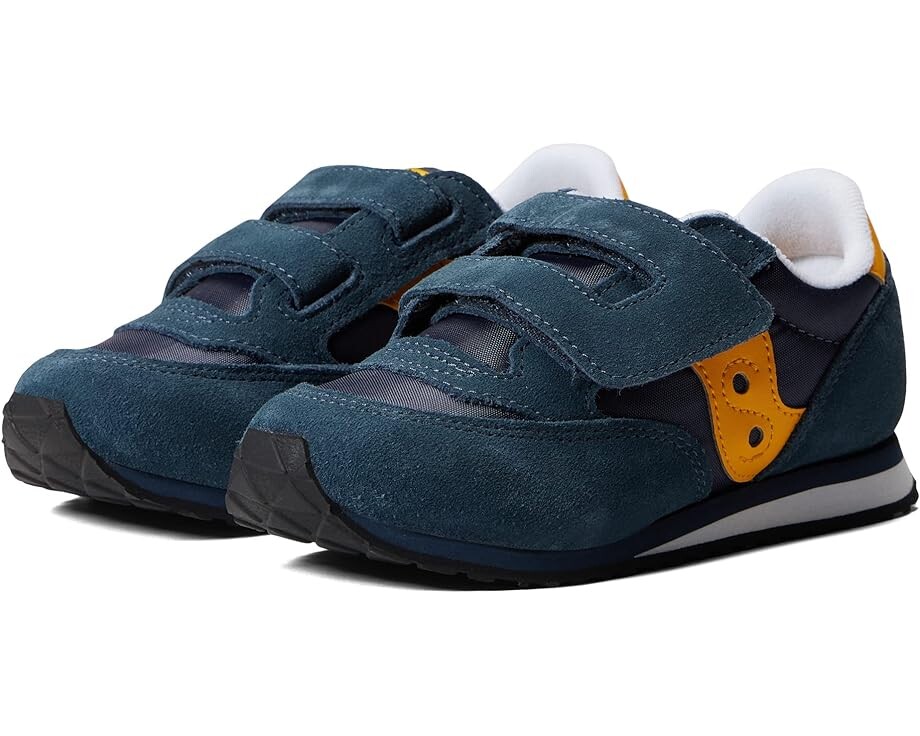 

Кроссовки Saucony Saucony Originals Kids Jazz Hook & Loop Sneaker(Toddler/Little Kid), цвет Navy/Yellow