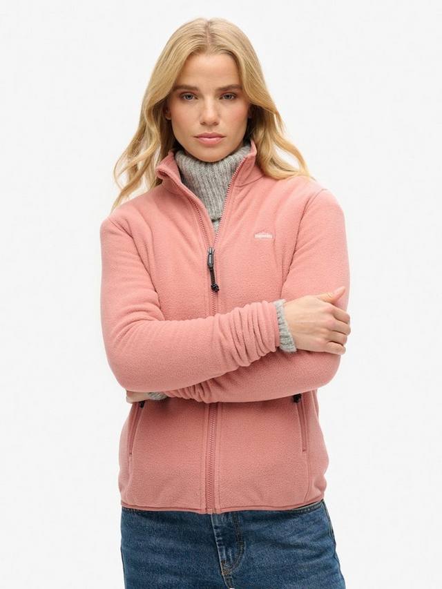 Флисовая куртка с полной застежкой-молнией Superdry, цвет Ash Rose — фото 4