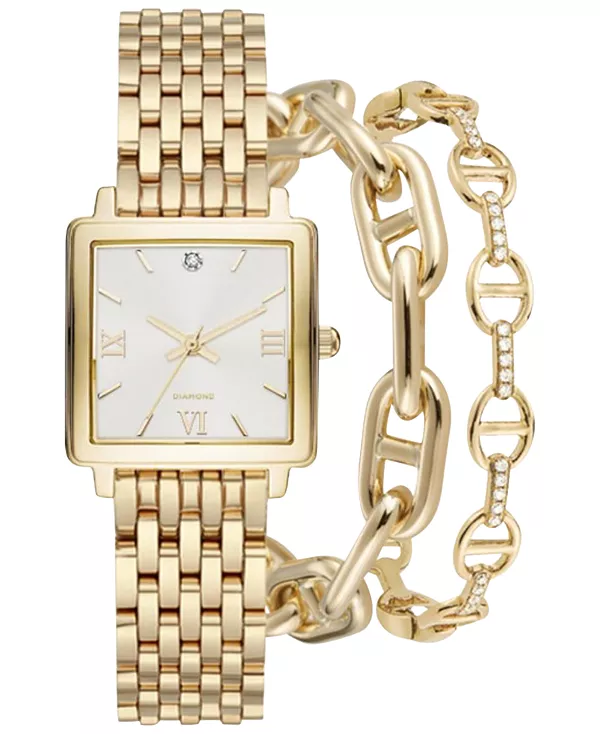 

Женские часы-браслет золотистого цвета 28 мм, подарочный набор Jessica Carlyle, gold