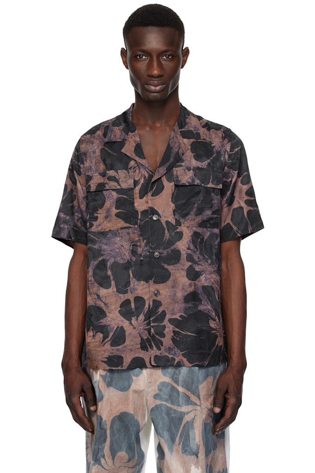 

Сатиновая рубашка Dries Van Noten, цвет dessin c