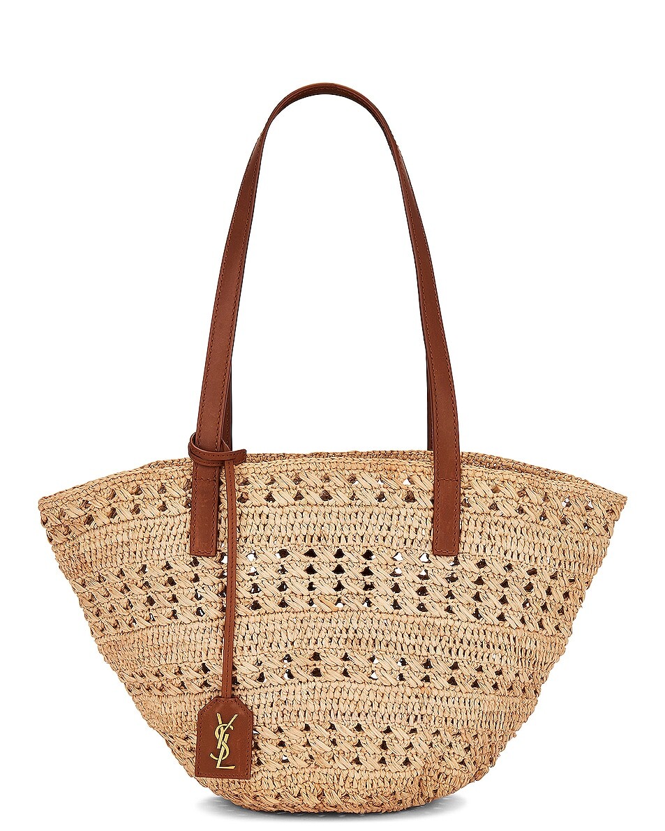 

Сумка через плечо Saint Laurent Small Panier Raffia, цвет Naturale & Brick