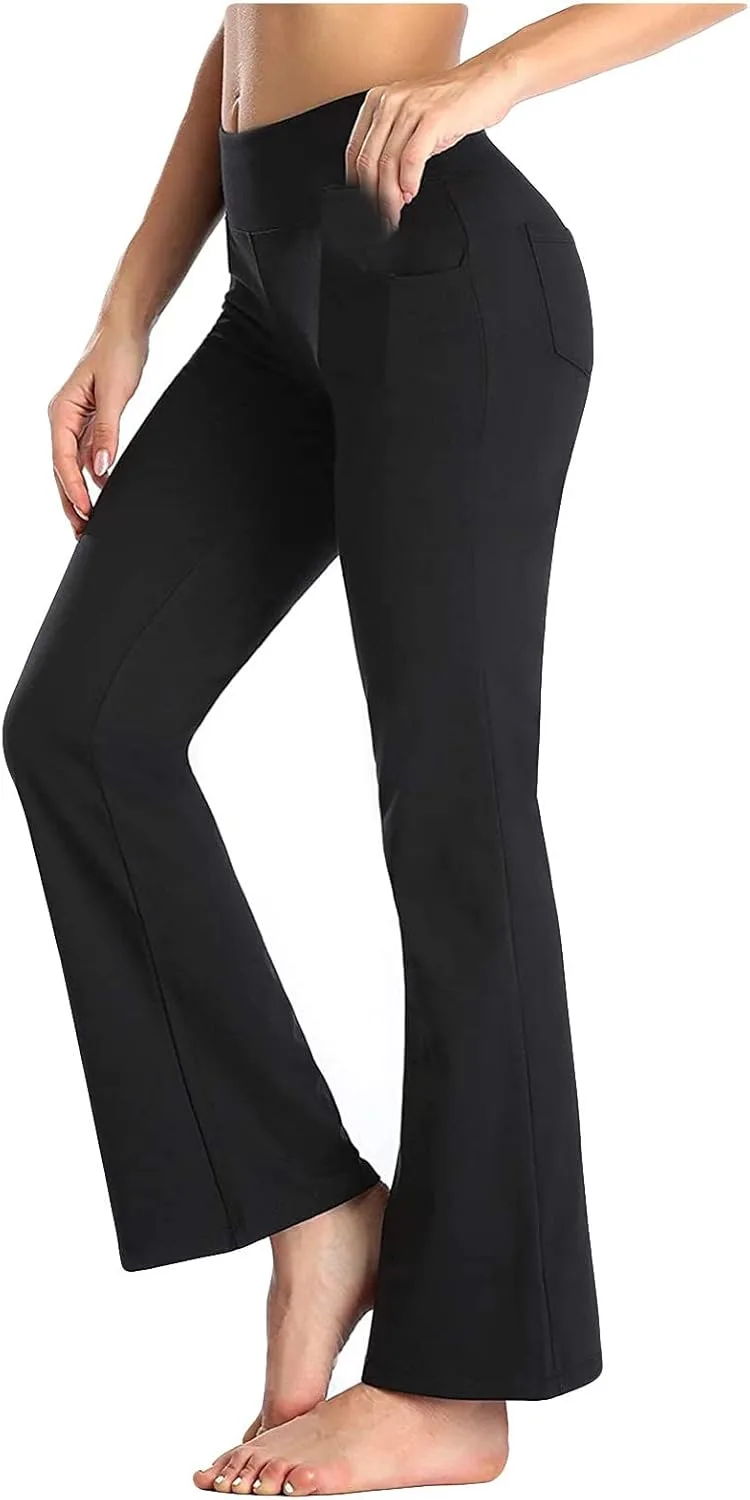 

Женские фларе леггинсы с карманами, high waisted