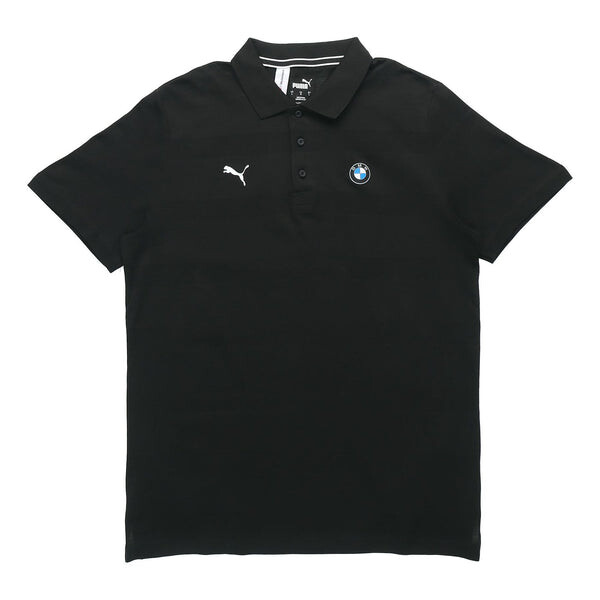 

Рубашка поло x bmw motorsport striped polo shirt 'black white' Puma, черный