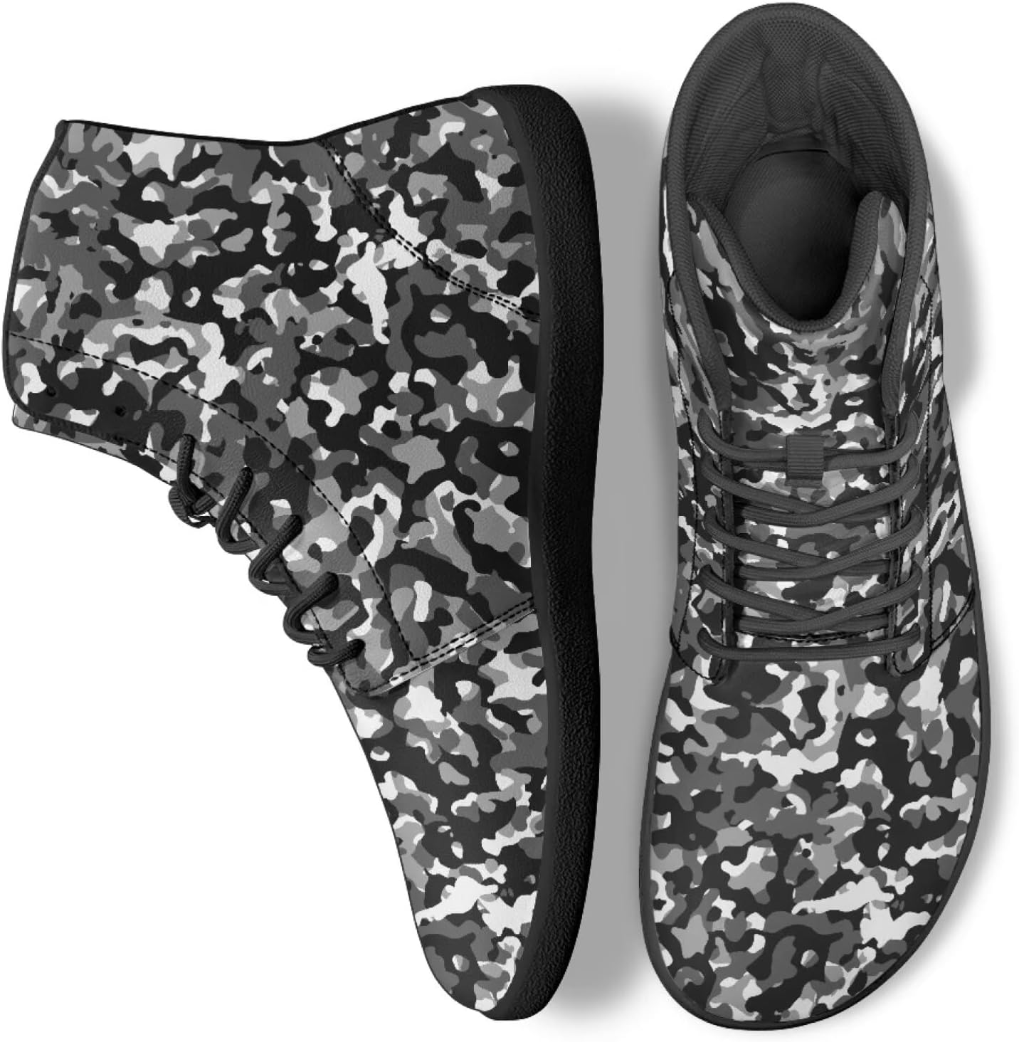 

Мужские и женские высокие кроссовки для ходьбы из ПУ-кожи, беговые спортивные кроссовки для улицы Ecaestolph, черный