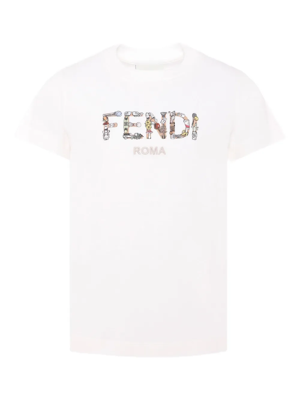 

Футболка с логотипом FENDI KIDS, белый
