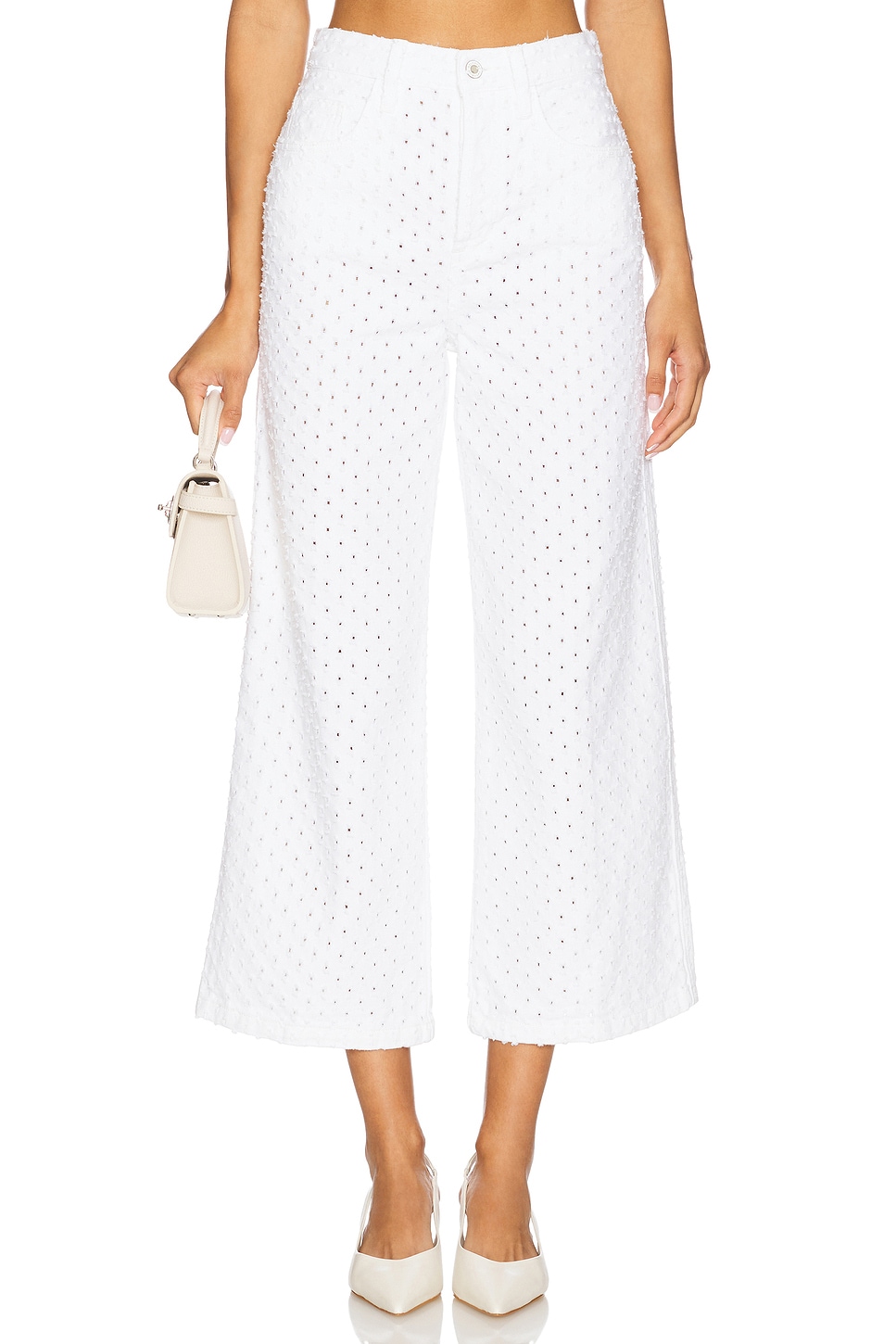 

Super High Rise Wide Leg Crop Pant Favorite Daughter, white