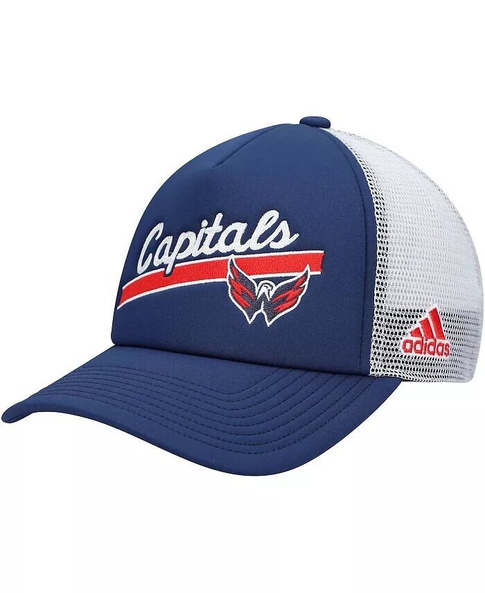 

Женская темно-синяя, белая бейсболка Washington Capitals Foam Trucker Snapback adidas