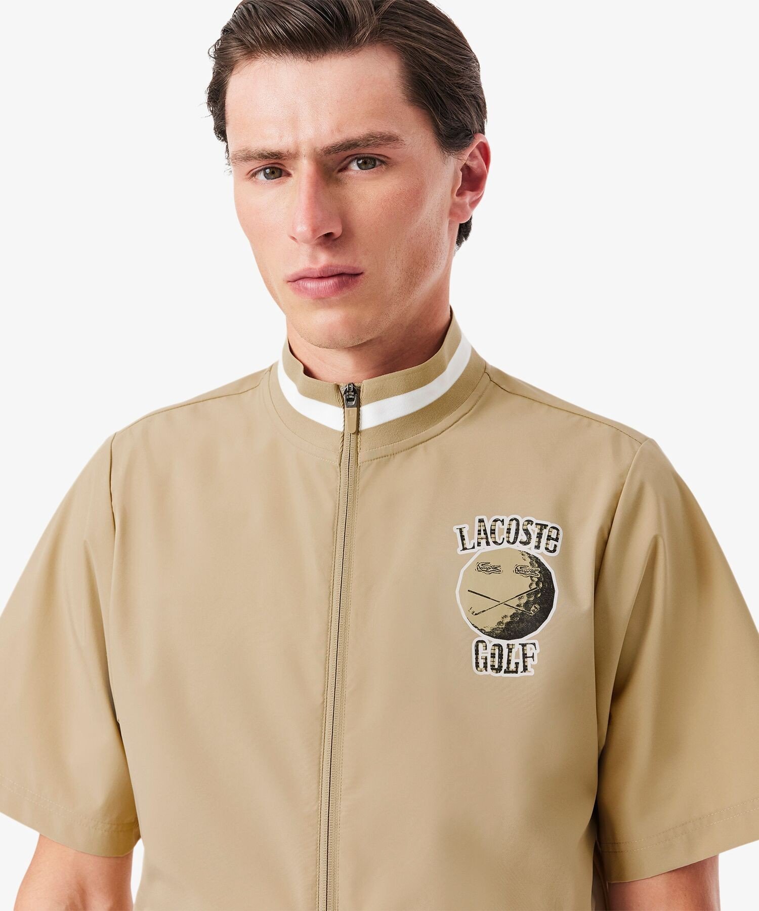 Ветровка для гольфа с коротким рукавом Lacoste, beige — фото 2