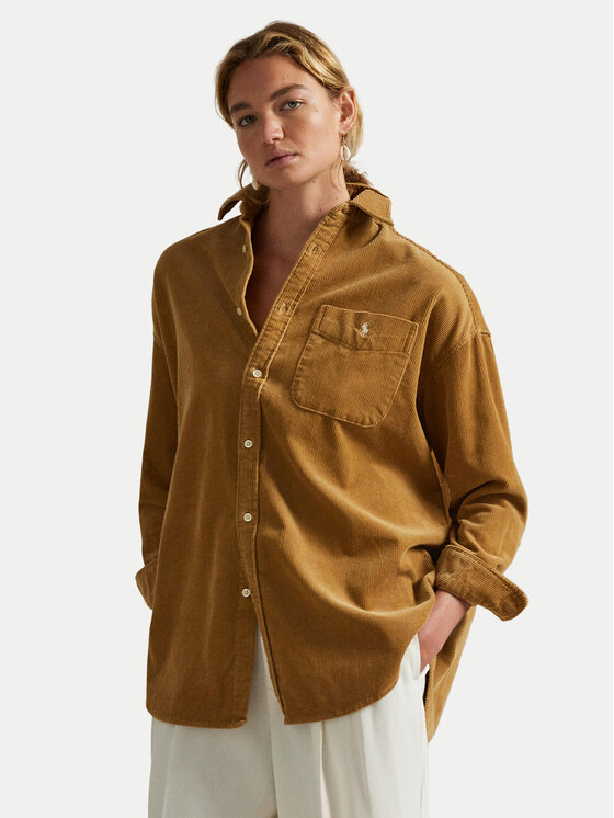 

Рубашка oversize 211971525001 Polo Ralph Lauren, коричневый