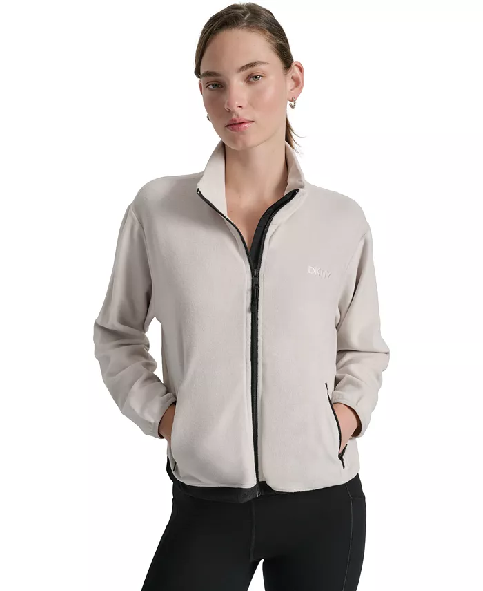 

Женская флисовая куртка на молнии DKNY, коричневый/бежевый