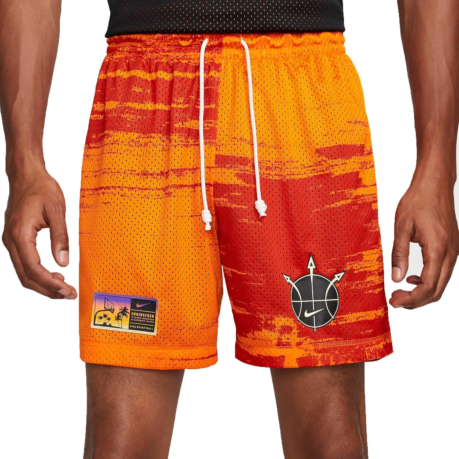 Nike Standard Issue мужские баскетбольные шорты из сетки Magma Orange/Black — фото 2