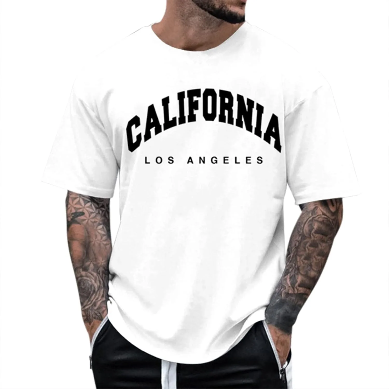 

Мужская летняя футболка Oversized с принтом California, Crew Neck, короткий рукав