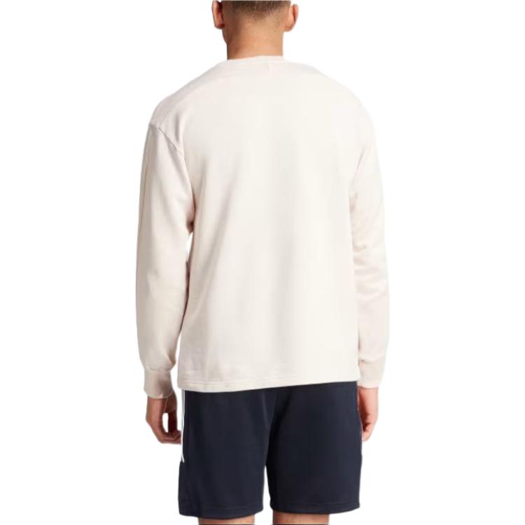 Футболка Adidas All Szn French Terry 3 Stripes Garment Wash Crew, светло-фиолетовый — фото 4