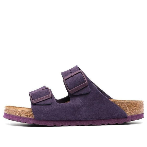 

Тапочки arizona soft footbed suede leather narrow fit sandals 'wine' Birkenstock, фиолетовый