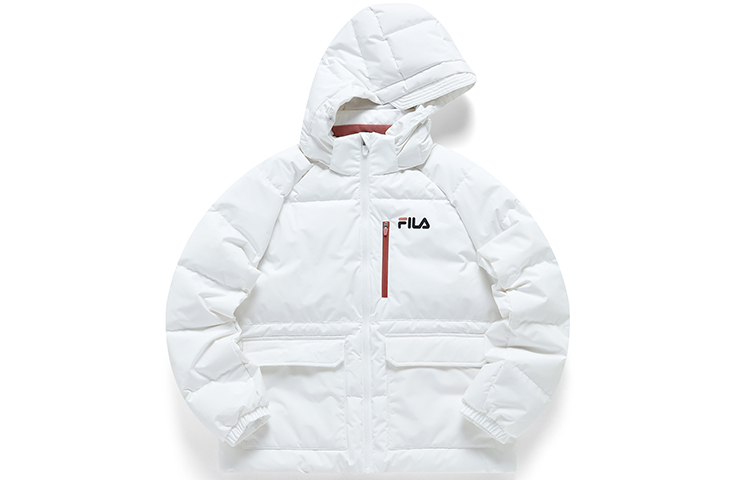 

FILA FUSION Уличная спортивный пуховик зимний женский стандартный белый, Standard White