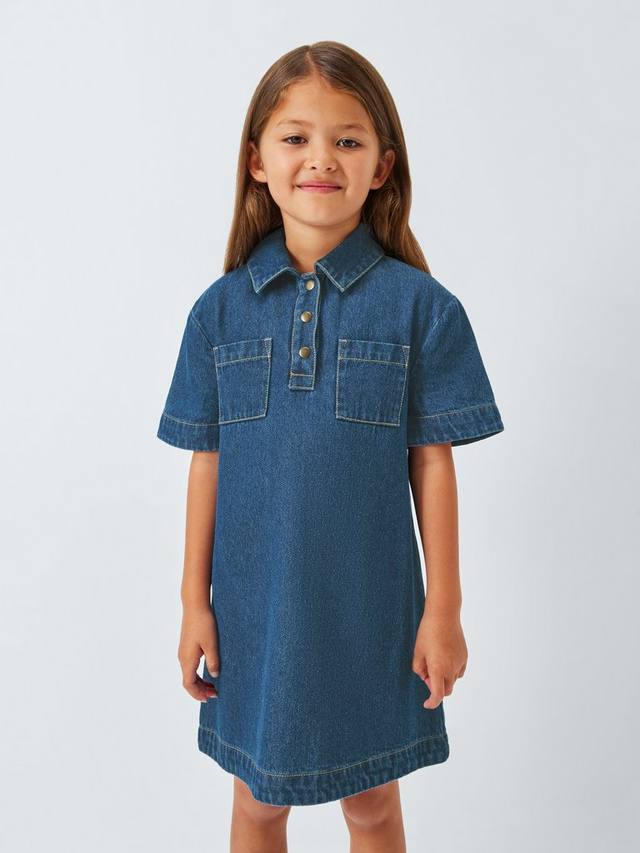 

Детское платье-мини из джинсовой ткани с воротником John Lewis, Blue Denim