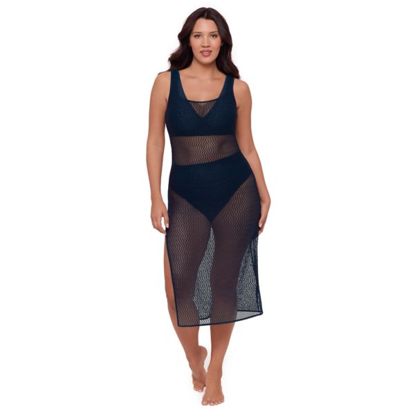 

Женское макси-платье крючком с разрезом сбоку S3 Swim, цвет dusk blue