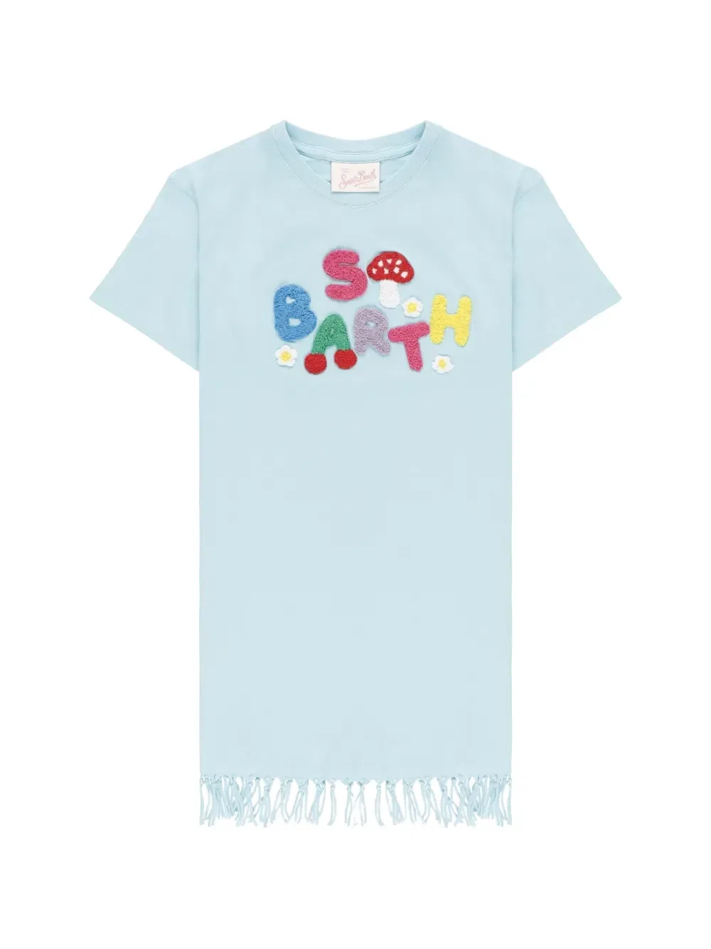Платье с бахромой по низу Mc2 Saint Barth Kids, синий