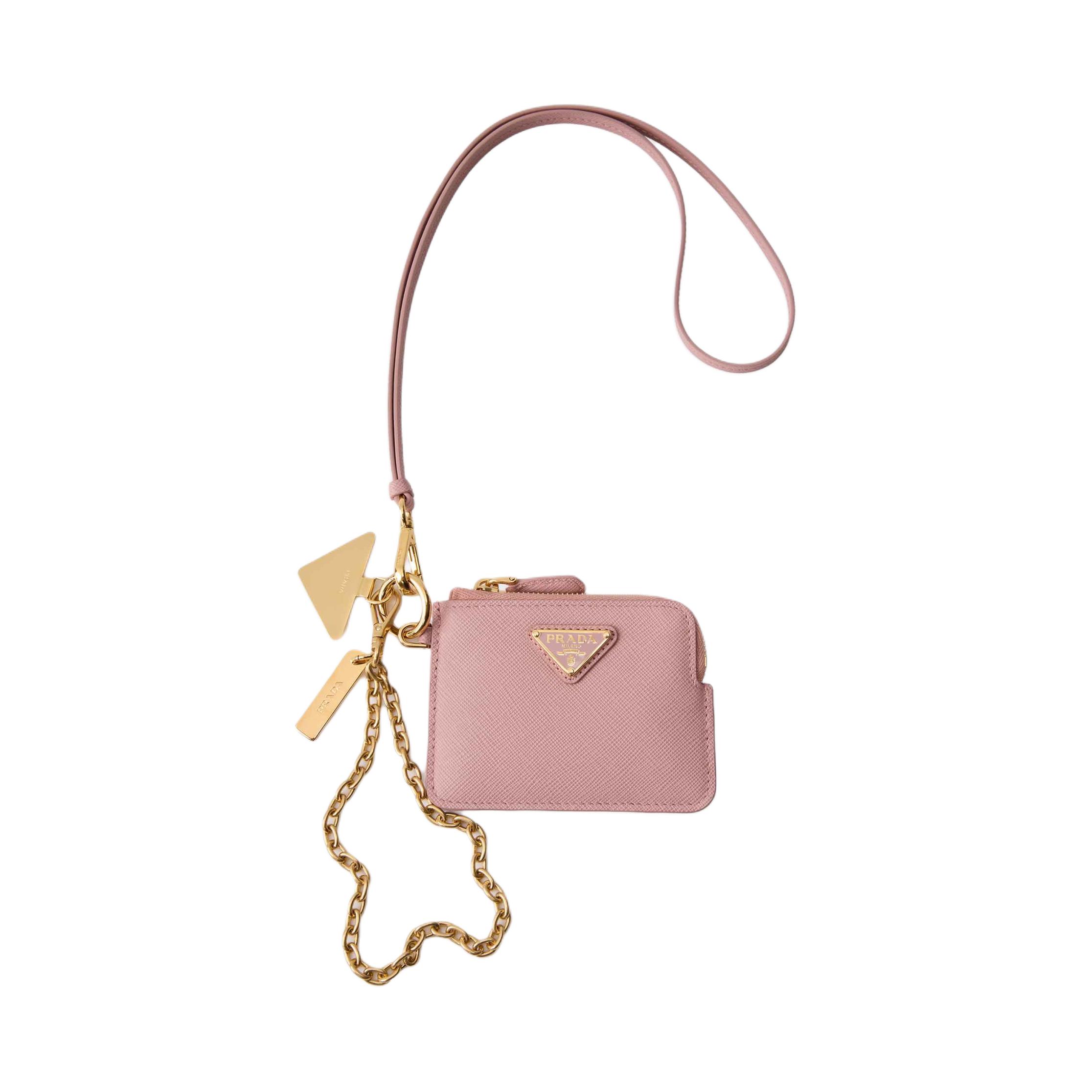 

PRADA Сумка-кошелек из телячьей кожи Saffiano женская розовая