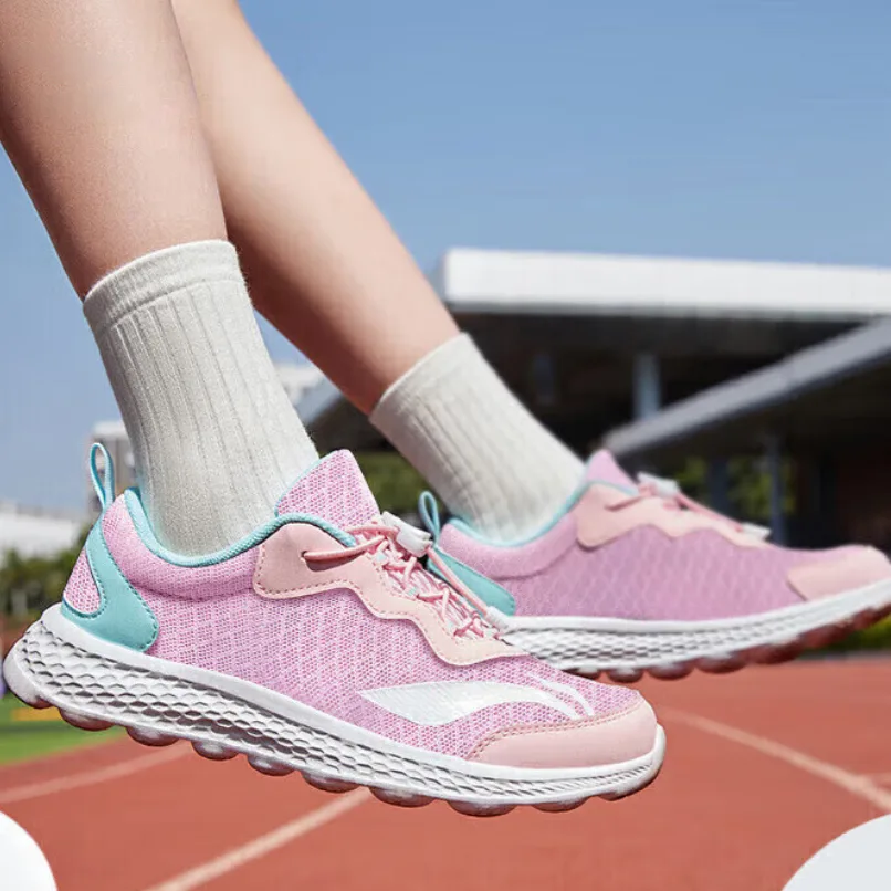 Li-Ning YOUNG беговые кроссовки с противоскользящей подошвой, амортизацией, износостойкие, дышащие, низкие YOUNG, Light Pink/Cherry Blossom Pink — фото 3