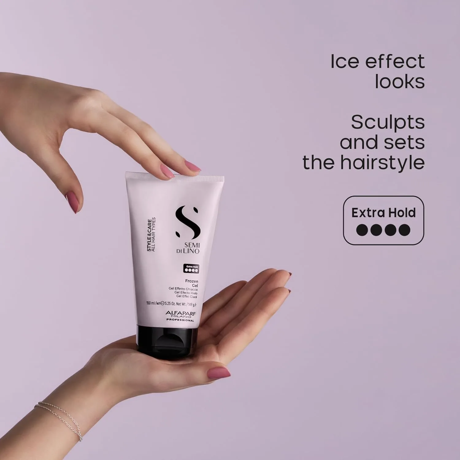 Alfaparf Milano Semi di Lino Style & Care Frozen Gel - Сверхсильная фиксация - Гель для волос всех типов - Термозащита (150 мл) — фото 3