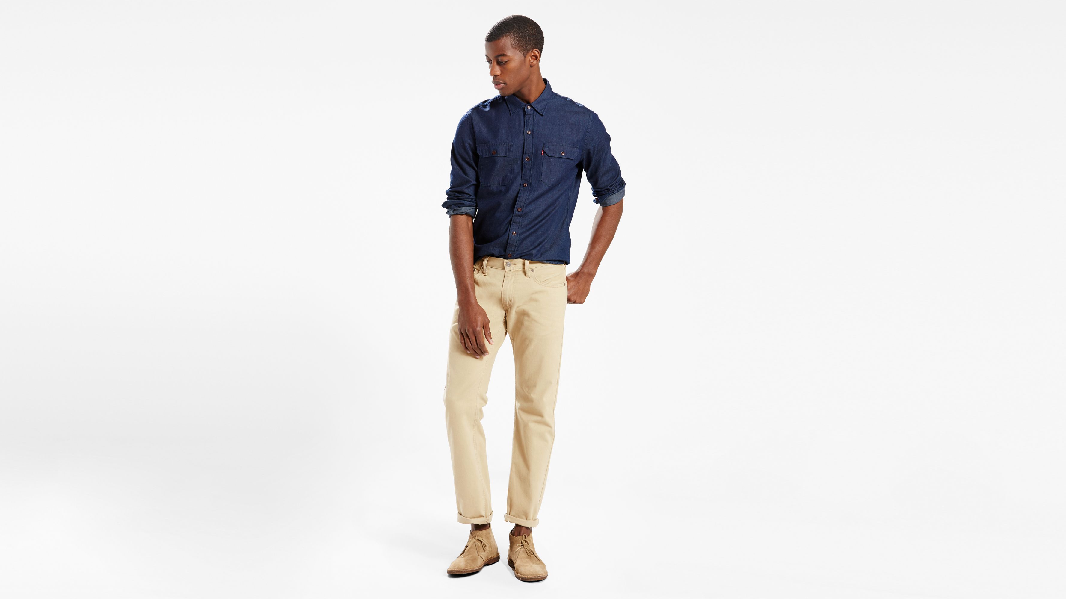 

514 Прямые мужские джинсы Levi's, цвет Washed Soft Twill - Brown - Non-Stretch
