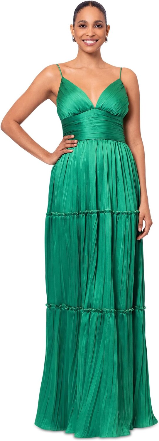 

Платье Betsy & Adam Long pleared bodre gown, зеленый