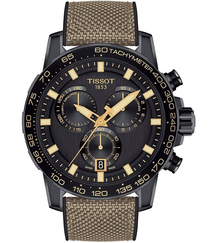 

Мужские часы Tissot Supersport Chronograph с бежевым тканевым ремешком, бежевый