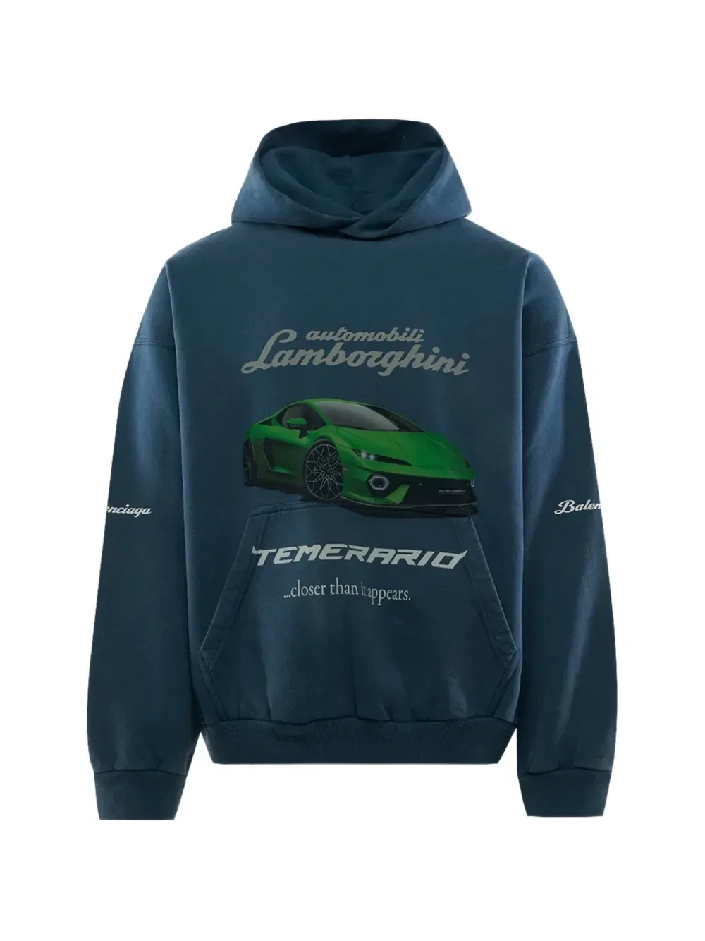 Худи с графичным принтом из коллаборации с Automobili Lamborghini BALENCIAGA, синий