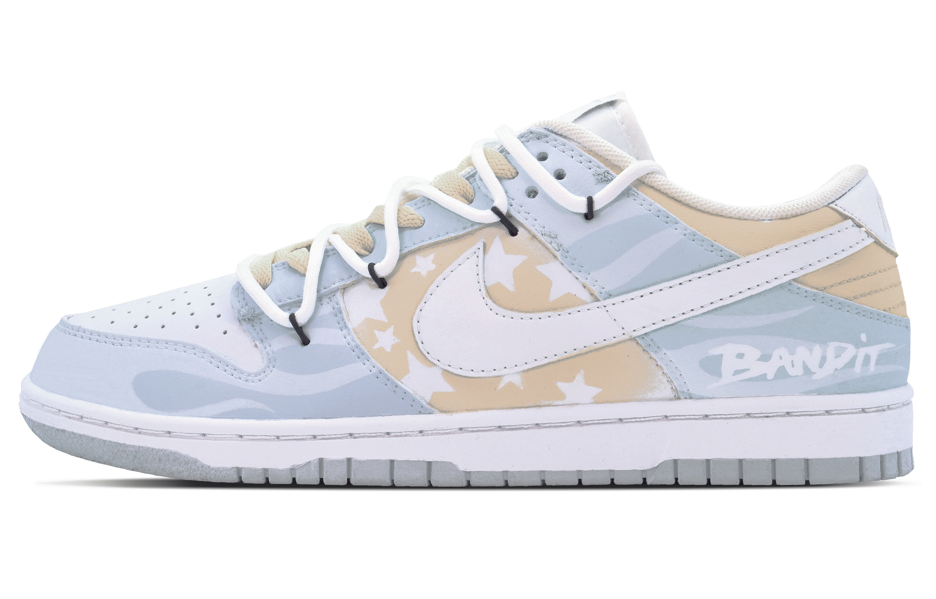 

Кроссовки Nike Dunk Skateboarding Shoes Men Low-top White/Blue/Yellow, белый/синий