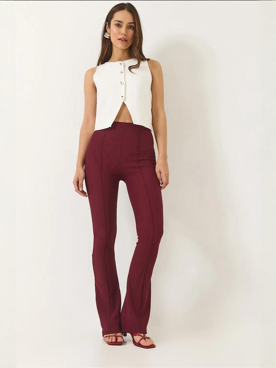 

Расклешенные плиссированные брюки Bianco Lucci, бургундия