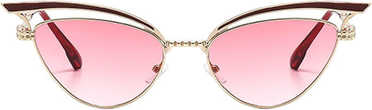 

Винтажные солнцезащитные очки «кошачий глаз» с ажурной оправой, модные женские солнцезащитные очки в металлической оправе, трендовые очки для путешествий helena, C5